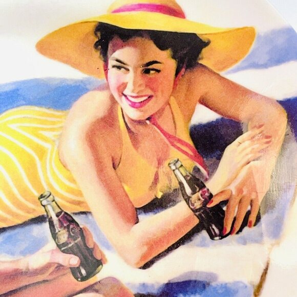 2 Coca Cola Vintage Salad Plates Advertising Retro Glamour Chic 1920's Style - Picture 3 of 7